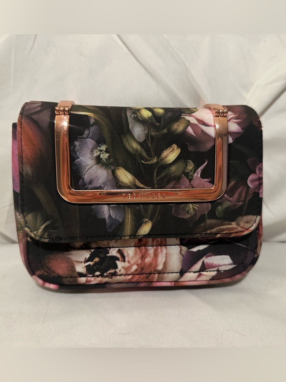 Ted Baker Parisa Floral Print Crossbody Bag with Rose gold hardware